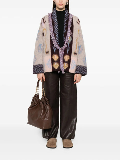 FORTE FORTE JACQUARD LONGLINE CARDIGAN